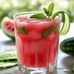 Crimson Sweet Watermelon: The Ultimate Refreshing Treat 6 Glass of crimson sweet watermelon cucumber juice with mint