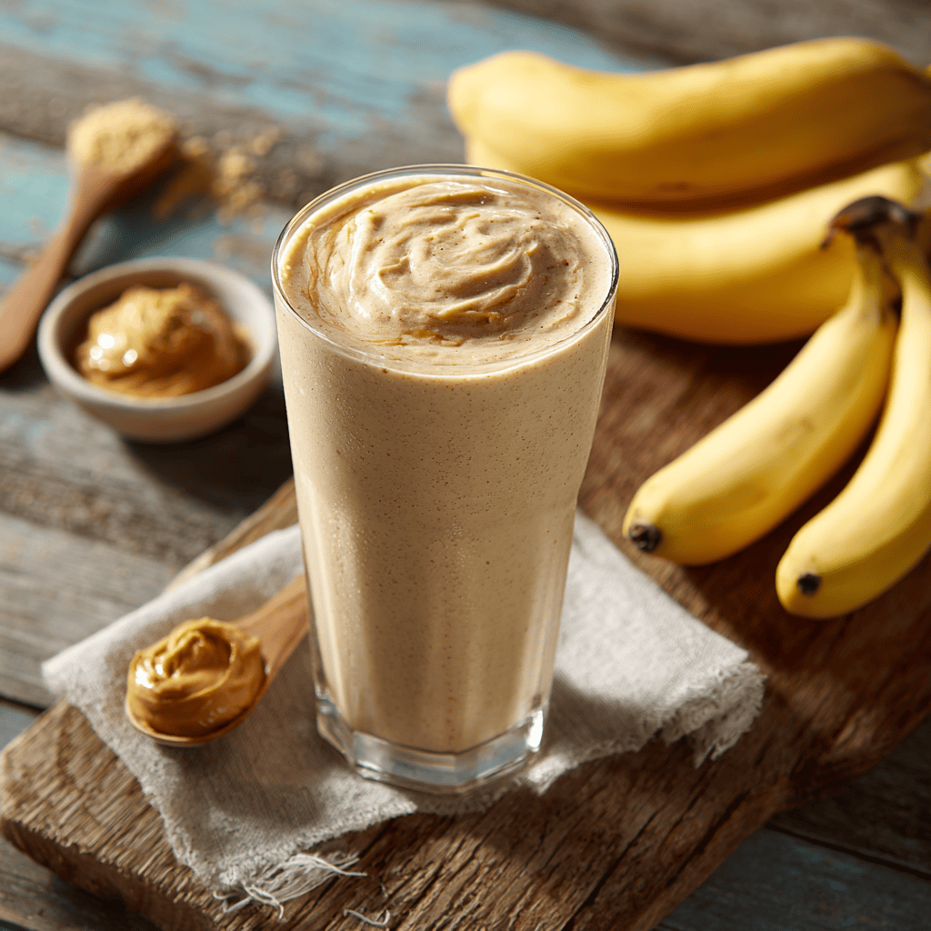 Peanut Paradise Tropical Smoothie – Your New Favorite Fuel 5 Tall glass of peanut paradise tropical smoothie with peanut butter
