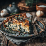 Cottage Cheese and Spinach Crustless Quiche You’ll Love (Recipe Included) 6 Slice of Cottage Cheese and Spinach Crustless Quiche served with herbs on rustic plate