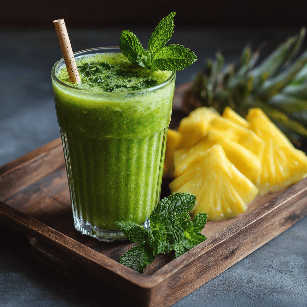 Detox Island Green Smoothie Recipe That Actually Tastes Better 5 Detox island green smoothie served with mint garnish